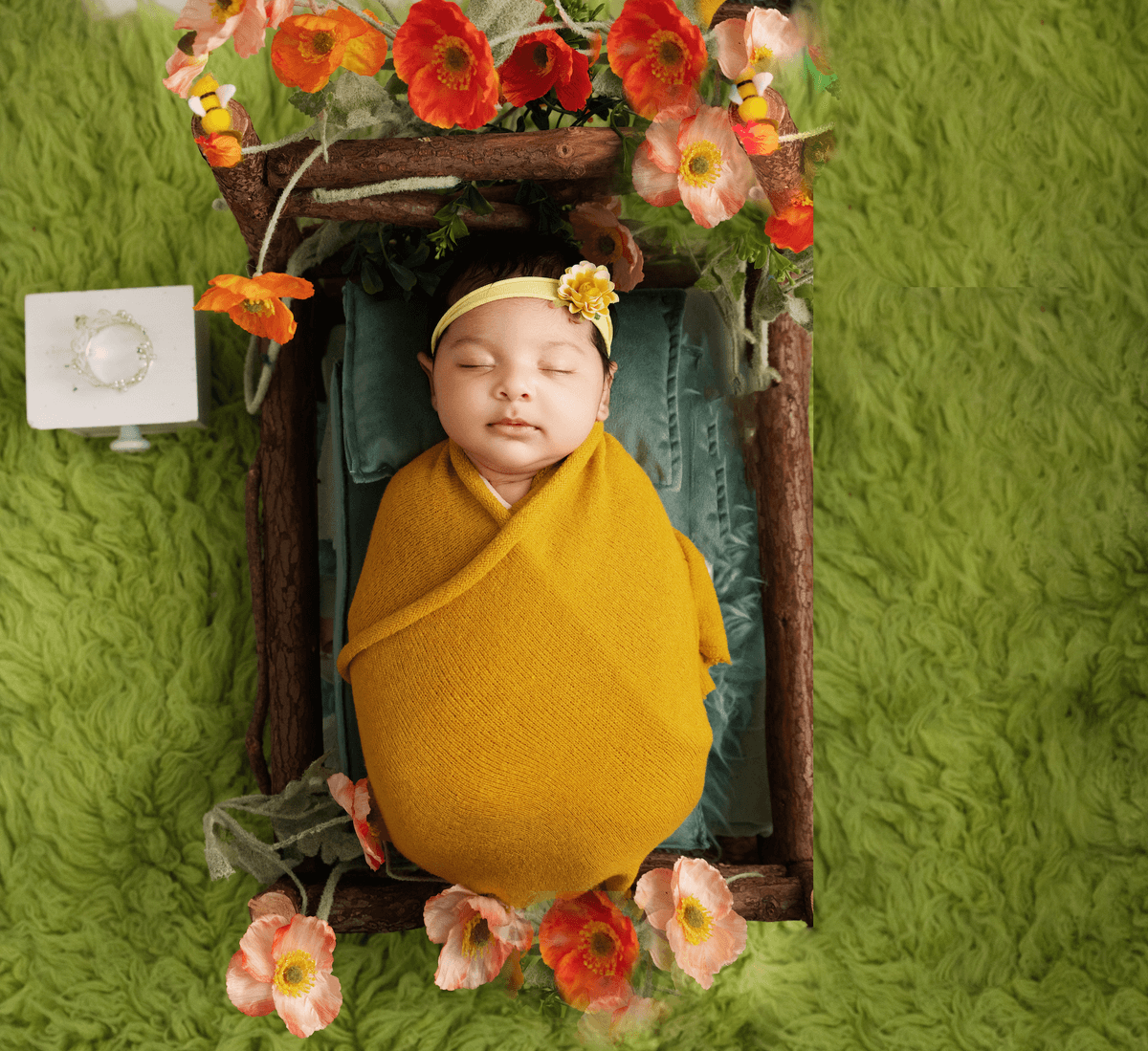 Artistic newborn photograph of a sleeping baby 7